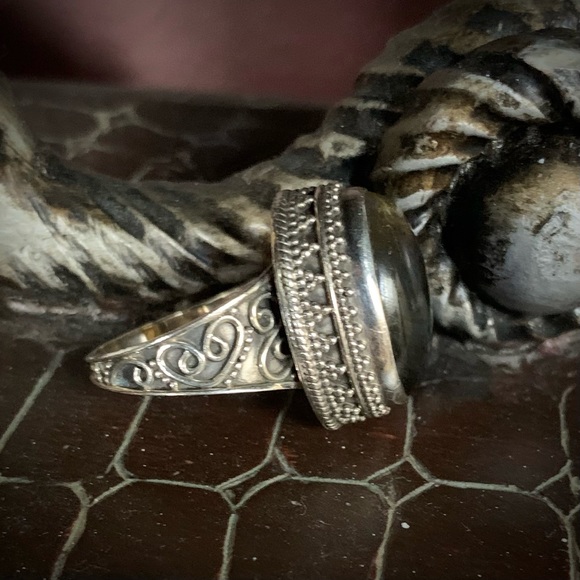 Glowing Labradorite Sterling Silver Ring 925 Vintage - Picture 8 of 15